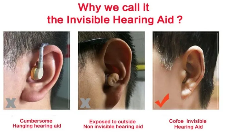 Cofoe Invisible Hearing Aid Aids Enhancer Portable inner Ear Best Sound Amplifier Hearing Assistance Device FREE A10 Battery