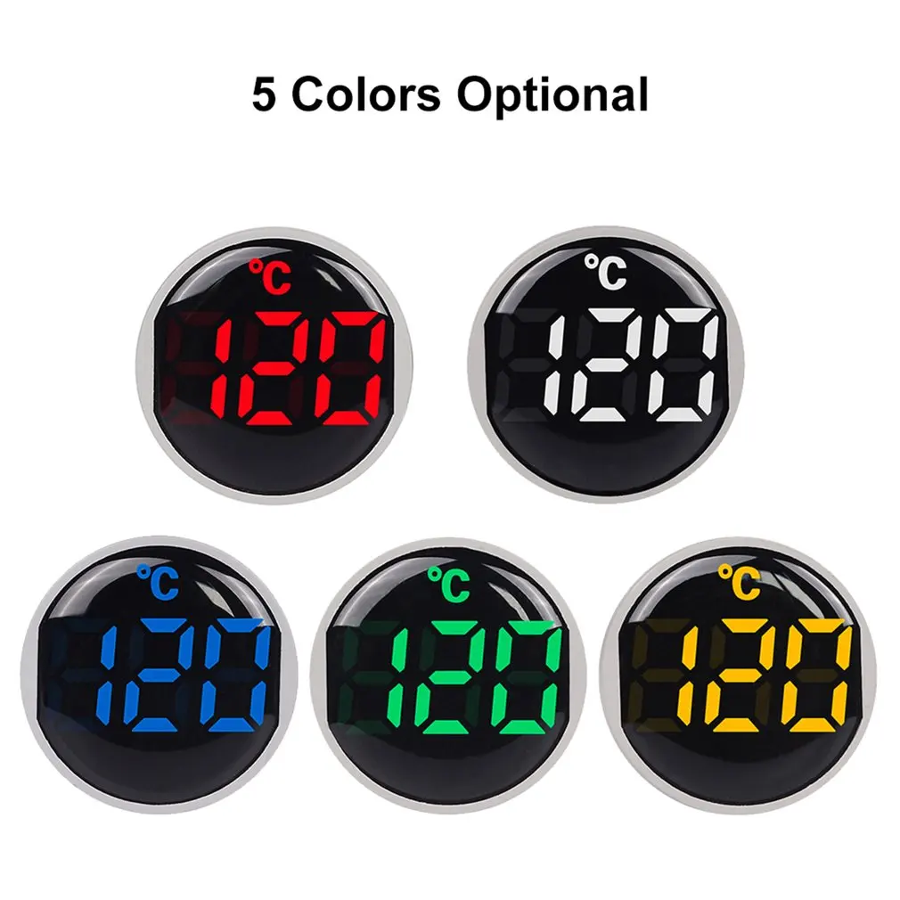 ST16C 22 мм круглый светодиодный термометр с цифровым дисплеем измеритель