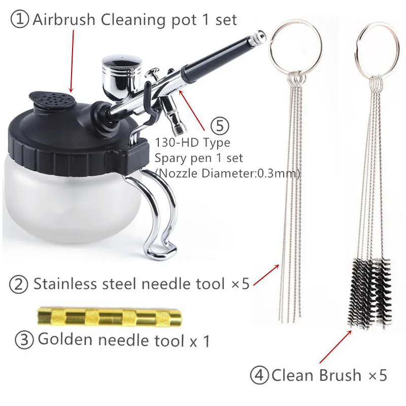 New Airbrush Cleaning Pot Stabilizer Glass Jar Bottles Holder Paint Station Filter Repair Tool For Cake Needle Body Paint Nail - Цвет: As the picture