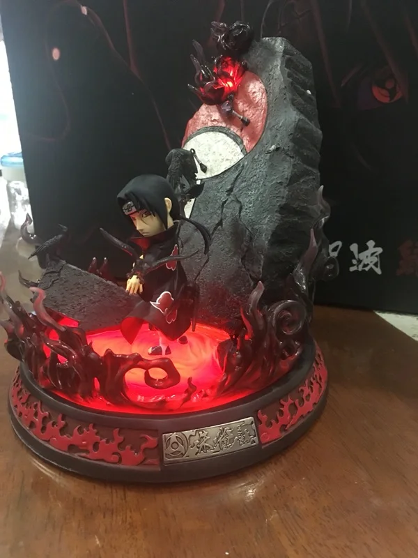 Модель поклонников 19 см Наруто Учиха Итачи Amaterasu GK смолы статуя фигурка для коллекции
