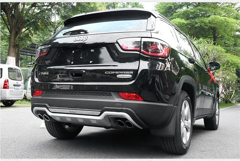 JIOYNG подходит для Jeep Compass- спереди+ задний бампер диффузор бамперы для губ протектор гвардии опорная плита ABS 2 шт