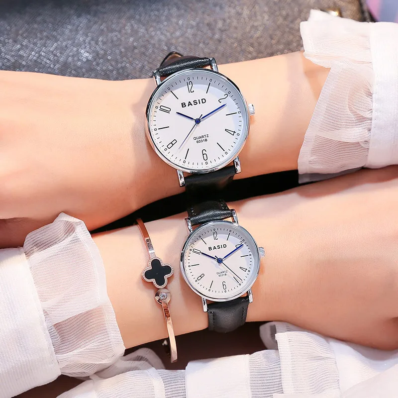 Couple Watches for Lovers Pair Ultrathin luxury BASID brand Quartz Wrist Watch Fashion Waterproof Men Women Wristwatches relogio | Наручные