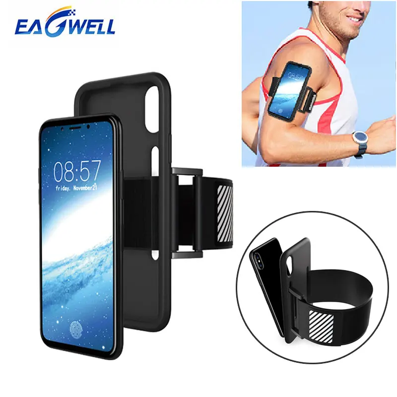 Eagwell 2 в 1 съемная спортивная повязка на руку чехол для телефона сумка iPhone X бега
