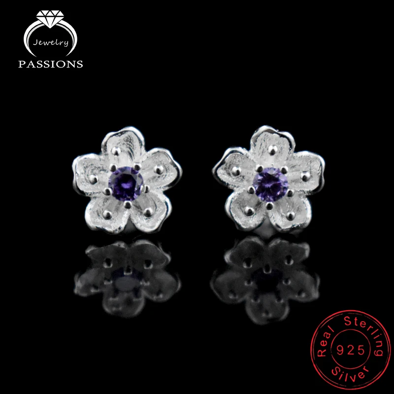 Новые модные серьги гвоздики из стерлингового серебра 925 пробы с цирконием