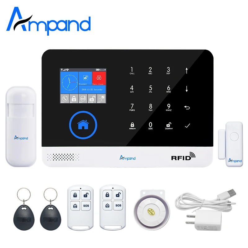 Ampand wifi 3g GSM GPRS домашняя сигнализация многоязычное меню операционное приложение