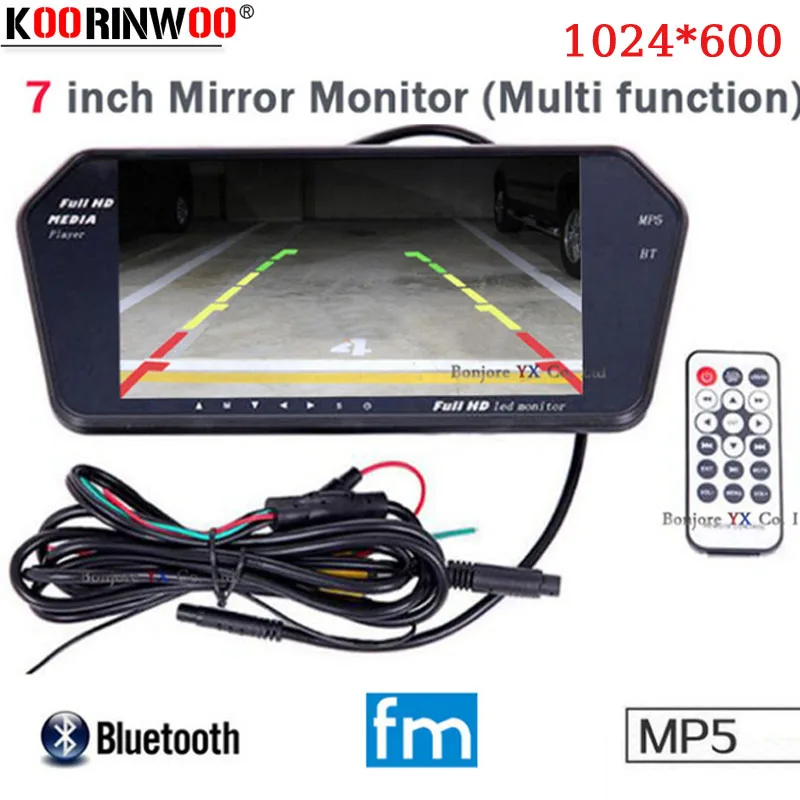 Автомобильный монитор Koorinwoo с высоким разрешением 1024x600 7 ЖК дисплей TFT зеркало