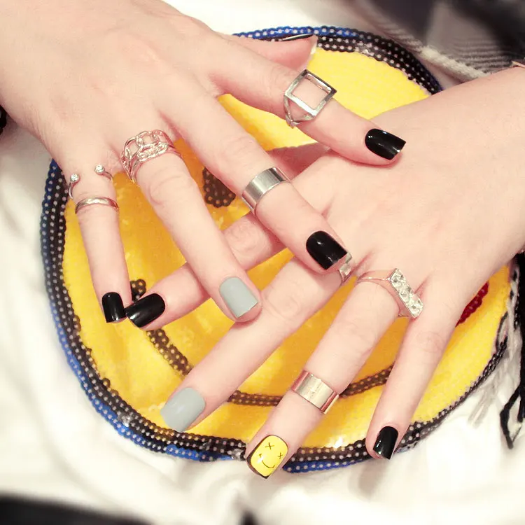 24 шт. накладные ногти с улыбающимся лицом|nails short|false nailsfalse nails short |