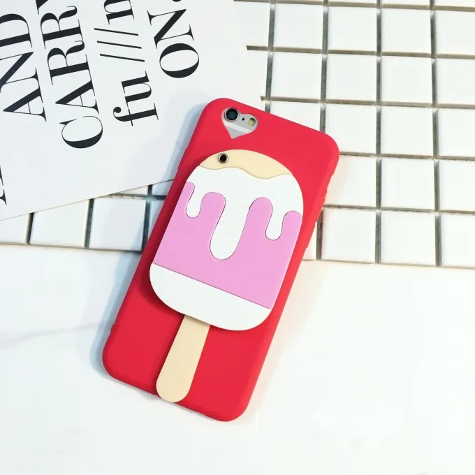 3D мороженое зеркало для IPhone 5 5S SE 6 S 7 8 плюс чехол мобильный телефон shell Gel Материал