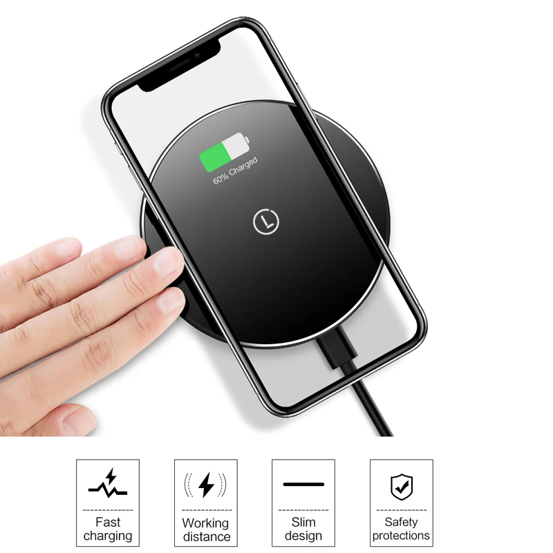 LINGCHEN 10 Вт Qi Беспроводное зарядное устройство для samsung Galaxy S8 S9 быстрая