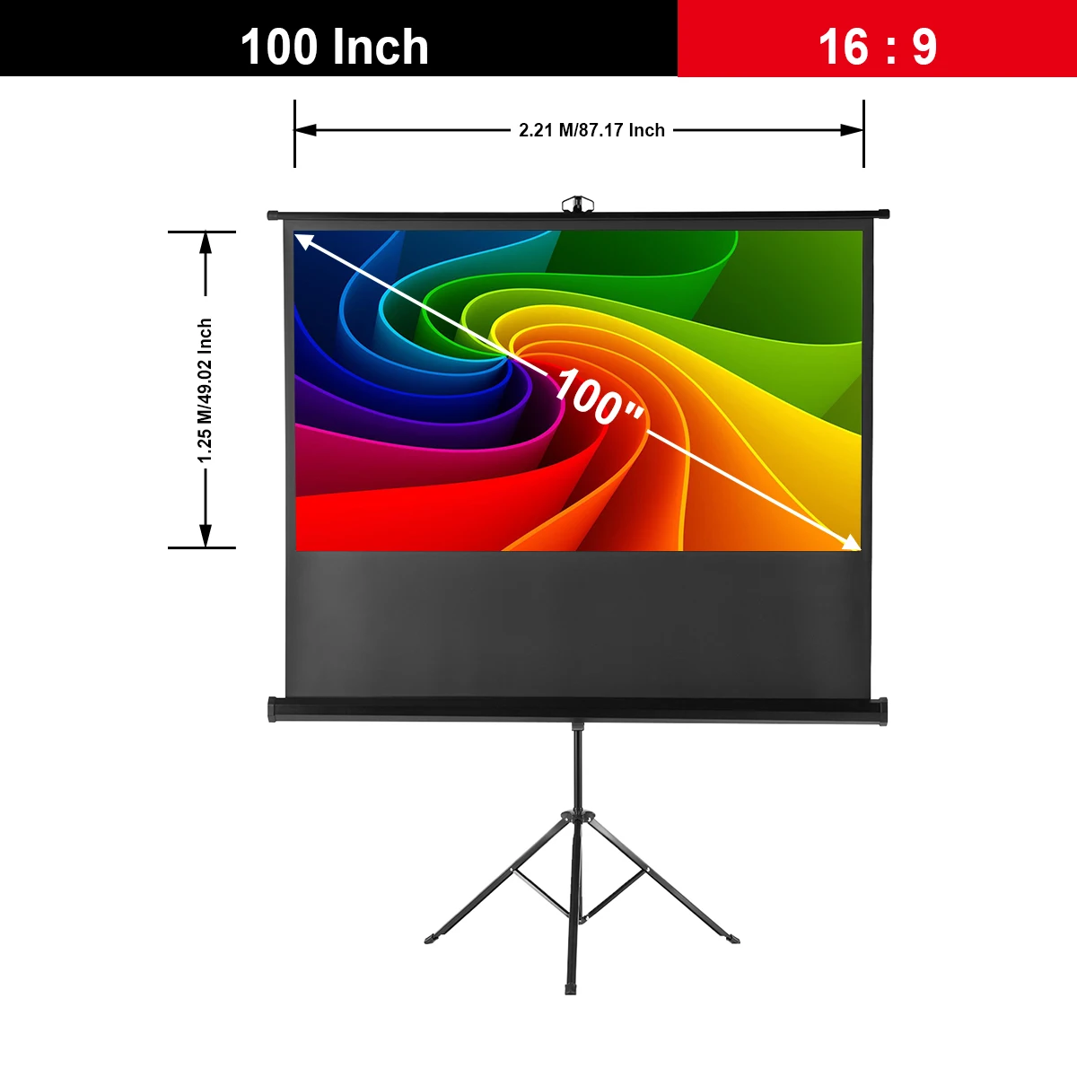Excelvan 100 &quotДиагональ 16:9 1 усиление портативный выдвижной проектор экран для HD
