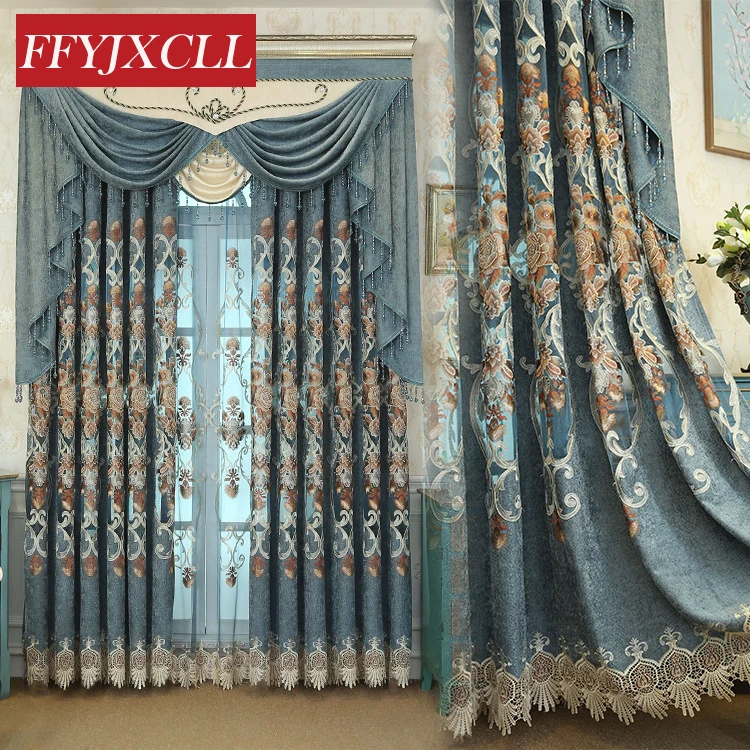 Шениль роскошные шторы жаккардовая тюль для гостиной спальни кухни вышитые