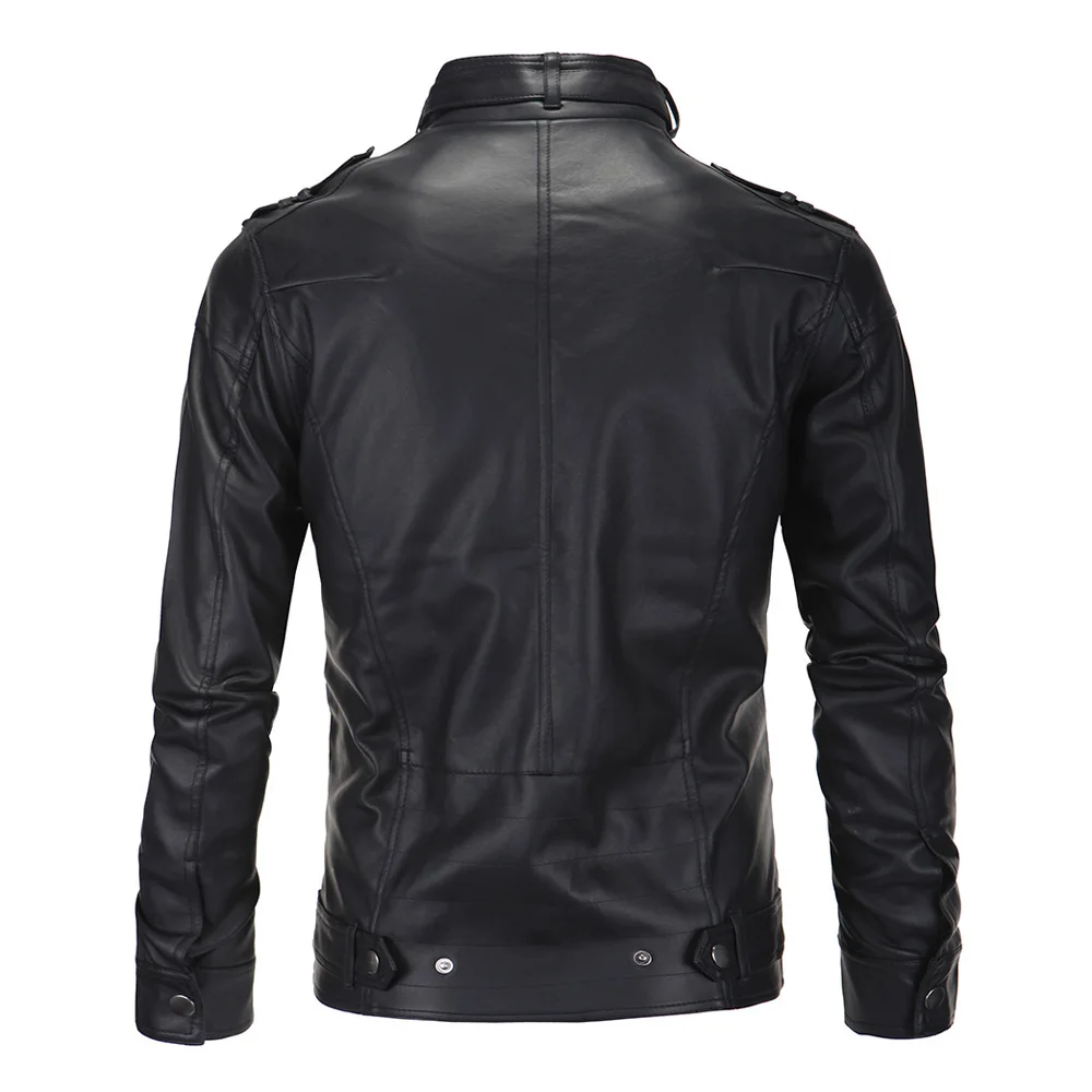 Herobiker Классическая мотоциклетная куртка Мужская из искусственной кожи с