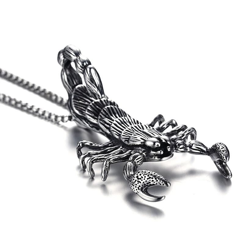 Vnox Скорпион заявление Цепочки и ожерелья кулон для Для мужчин Нержавеющая сталь