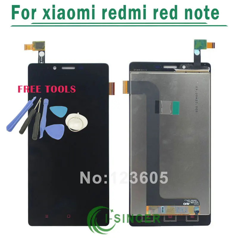 For xiaomi redmi red note hongmi LCD Display screen and touch Digitize Assembly Black color Free shipping