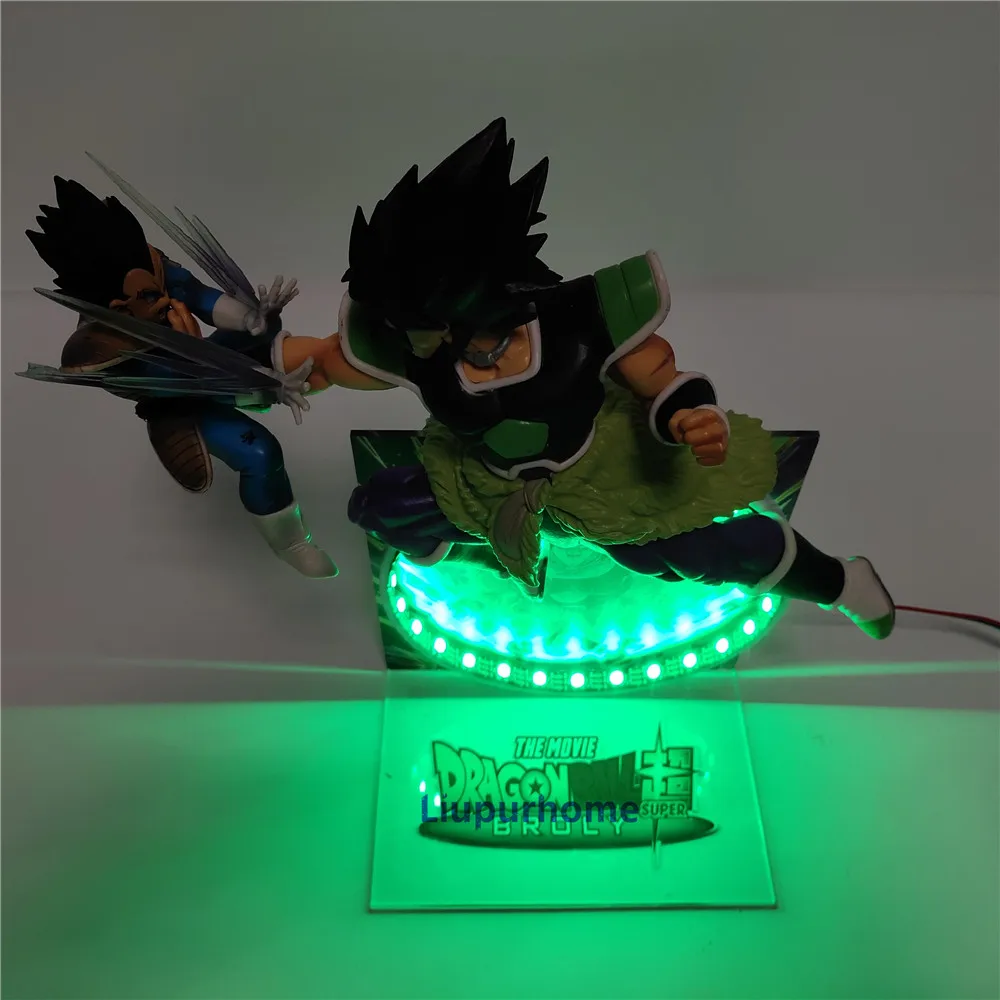 Dragon Ball Супер Broly против Вегета светодиодный ночник детские игрушки Dragon Ball Z Broli Супер Saiyan украшения дома Настольная лампа DBZ