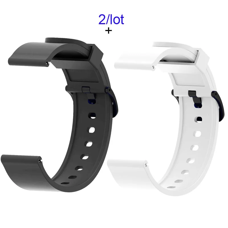 Black-White Для Xiaomi Amazfit GTS браслет Amazfit Bip ремешок для часов Amazfit GTR 42 мм силиконовый ремешок для часов - Цвет: Black-White