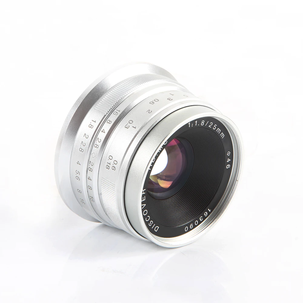 Ручная фокусирующая линза для Olympus черная/серебристая 25 мм F/1 8 HD MC OM D E M5 M1 1 5 4 2 2|lens