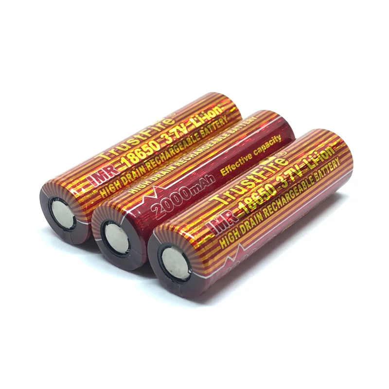 

12pcs/lot TrustFire IMR 18650 2000mAh 3.7V Li-ion Battery Rechargeable Lithium Batteries Cell For E-cigarettes LED Flashlights