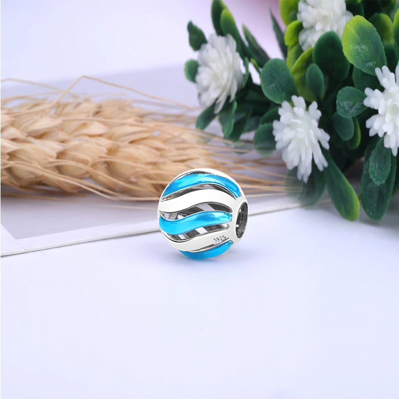 

Original 925 Sterling Silver Beads Charms Blue Stylish Wish Charm Bead Fit Bracelets Bangles For Women DIY Gift Jewelry