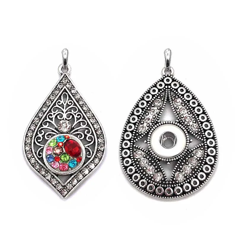

Interchangeable Rhinestones Leaves 250 Women's Vintage 12mm snap button bohemian necklaces & pendants DIY Jewelry for women Gift