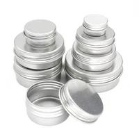 20pcs aluminum jar 5g 10g 15g 20g 30g 40g 50g 60g metal cream jar silver aluminum tin metal threaded cosmetic container