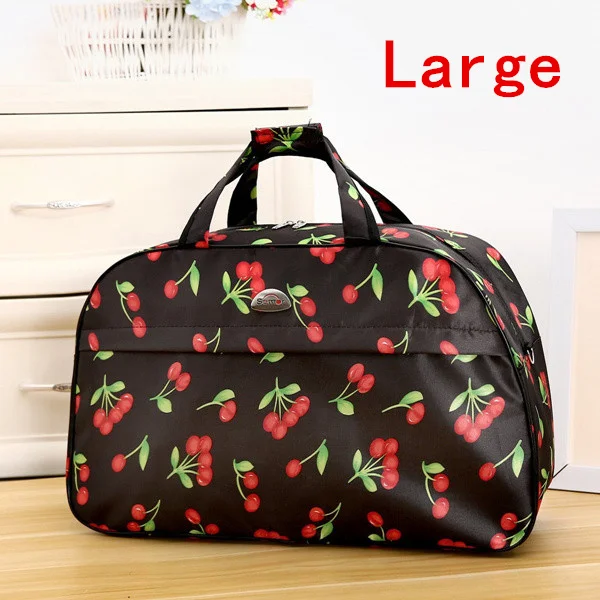 Cherry Large Дорожные вещевые водонепроницаемые повседневные сумки для мужчин/женщин Чемодан путешествия Сумки нейлона с печатанием - Цвет: Cherry Large