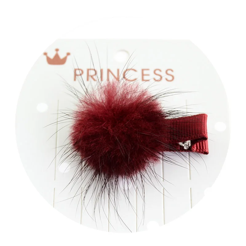 Girls Hairpins with Small Lovely Soft Fur Pompom Mini Ball Gripper Hairball Pom Hairclips Children Hair Clip Accessories | Детская