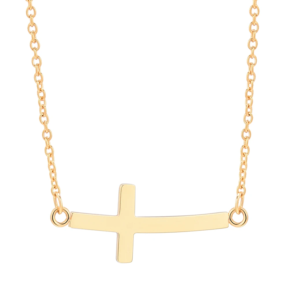 New Cross Necklaces & Pendants For Women/Men Stainless Steel Gold Colour  Pendant Necklaces Prayer Jewelry Friend Gift