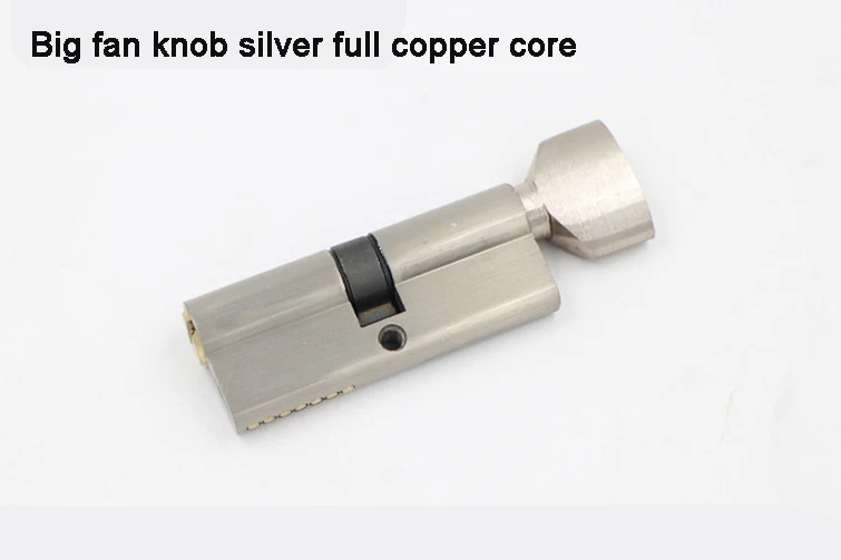 Big fan knob silver Противоугонный дверной замок, медный замок, ядро безопасности 65 мм-70 мм, дверной цилиндр с 3 ключами, дверной замок, цилиндр для межкомнатных дверей - Цвет: Big fan knob silver