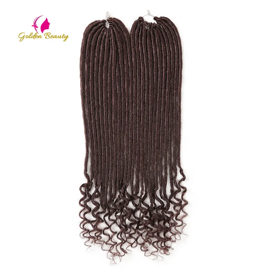 Золотая красавица 1" мягкие Faux locs Curly End вязание крючком плетение волос синтетические волосы наращивание 12 корней/упаковка богиня замки
