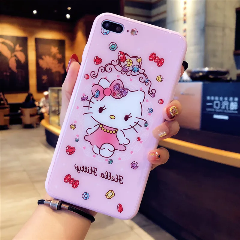 Сейлор Мун для iphone 7 Жесткий стеклянный задний Чехол и пленка для экрана из закаленного стекла чехол для iphone 8 8plus 6 6S Plus для iphone 7 plus
