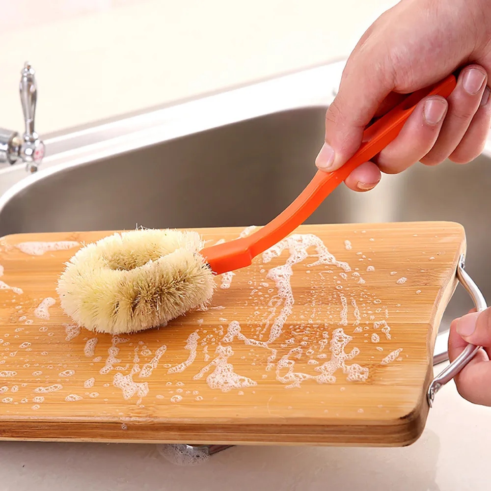 Деревянная длинная ручка кастрюля щетка миска для мытья посуды бытовая кухонная