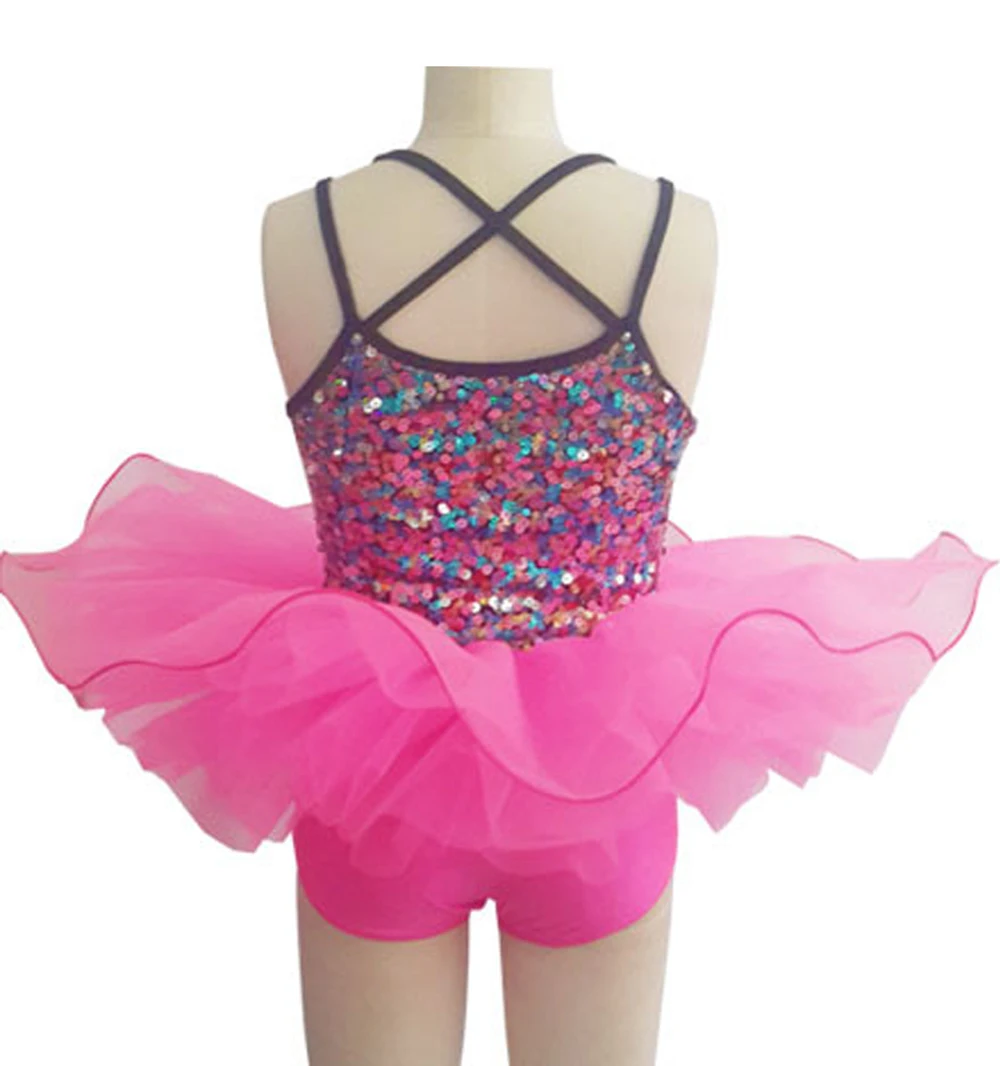 Red Skirts Dress Kids Children's Clothes and Girls Costumes Dance Costume New Bright Sequin Ballet Leotard for Children |