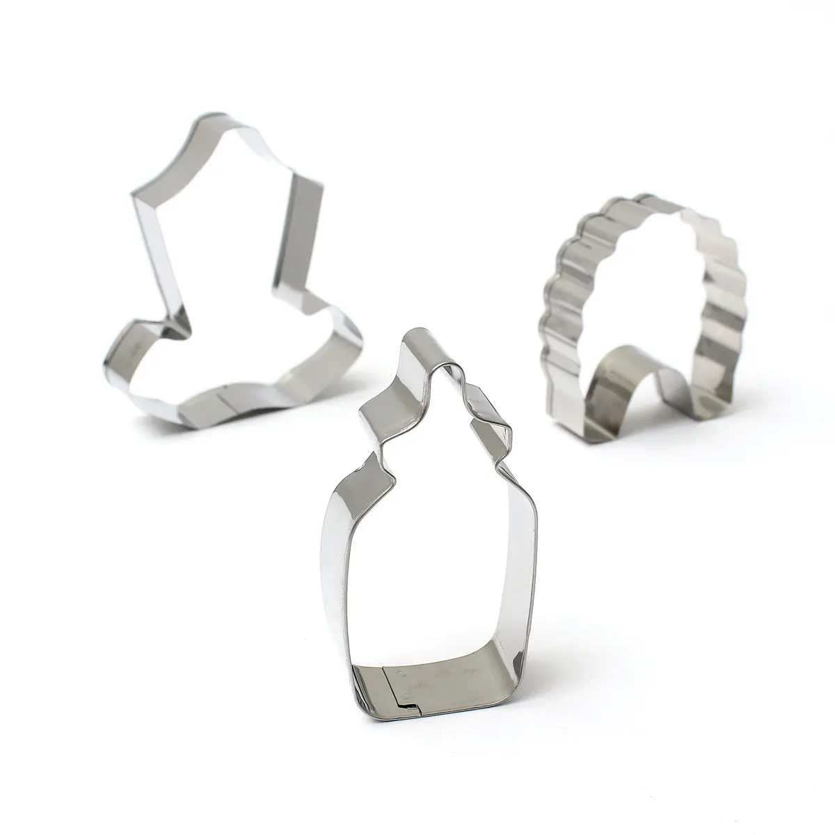 3Pcs Stainless Steel Baby Shower Bottle Cutter Mold DIY Cake Pastry Set | Дом и сад