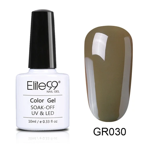 GR030 Elite99, 10 мл, замачиваемый Зеленый Гель-лак для ногтей, великолепные цвета, УФ-гель для маникюра, стойкий Гель-лак для ногтей - Цвет: GR030