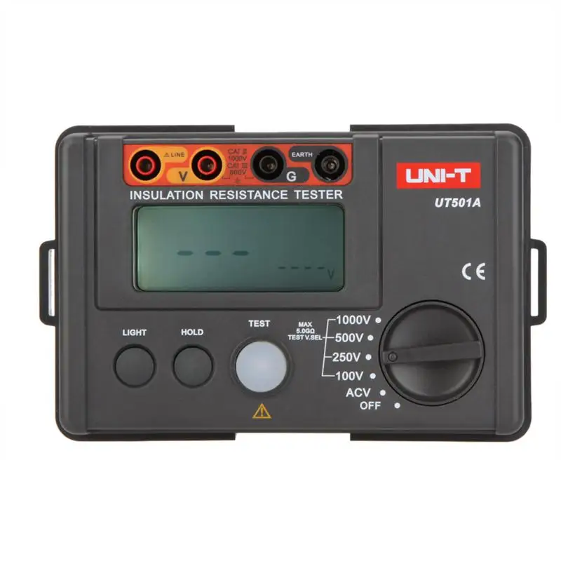 

UNI-T UT501A 1000V Digital Insulation Resistance Meter Ground Megohmmeter Voltmeter w/LCD Backlight Earth Tester Megger