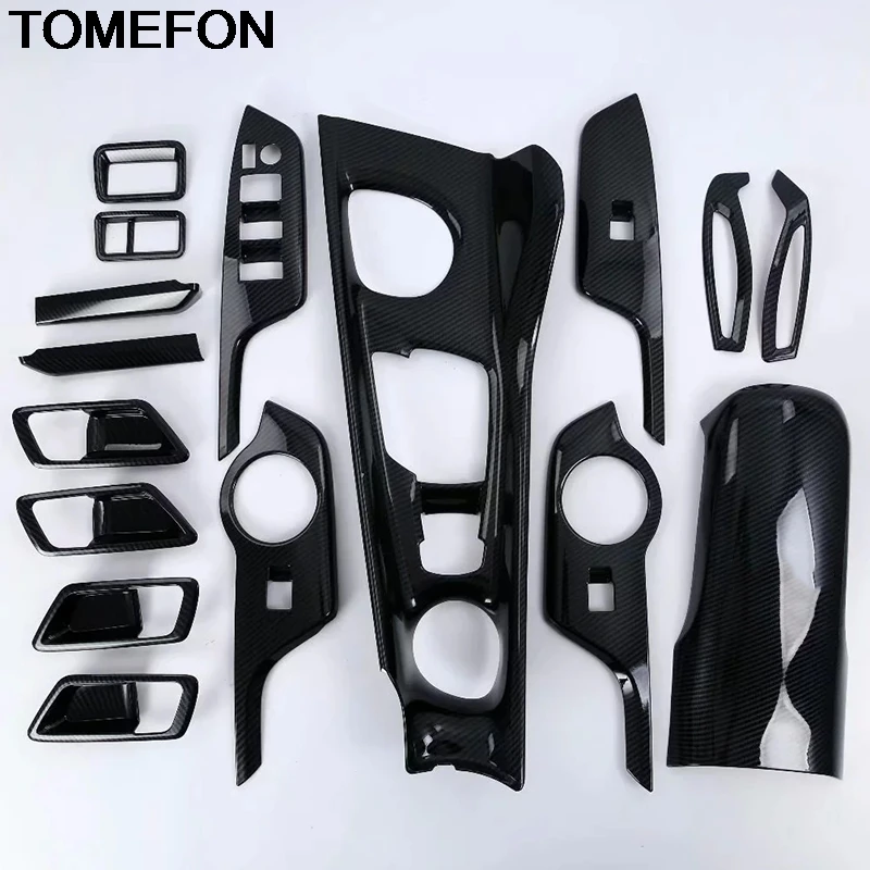 TOMEFON для Toyota C HR CHR 2016 2017 2018 LHD ABS хром углеродное волокно стиль консоль коробка