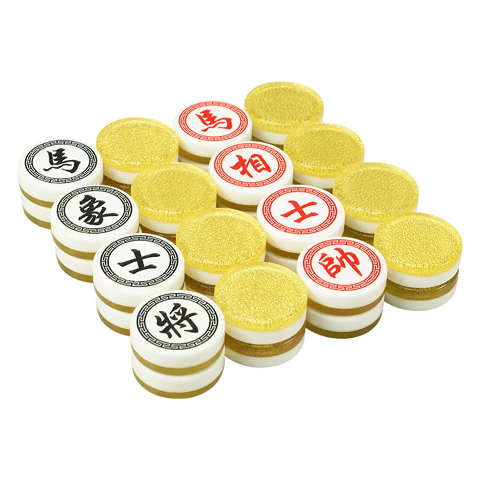 Chinese Chess Xiang Qi Wooden box Acrylic Pieces Diameter 35mm Folding PVC board 32Pcs/Set Puzzle Game Kids Gift BSTFAMLY C03 | Спорт и