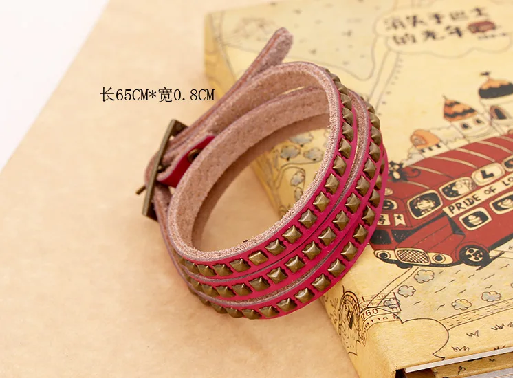 Браслеты женские Многослойные Регулируемые из натуральной кожи с золотыми