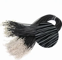 100pcs 18 black 1 5mm wax cord necklace cord for diy craft jewelrylobster clasp black wax cord necklaces