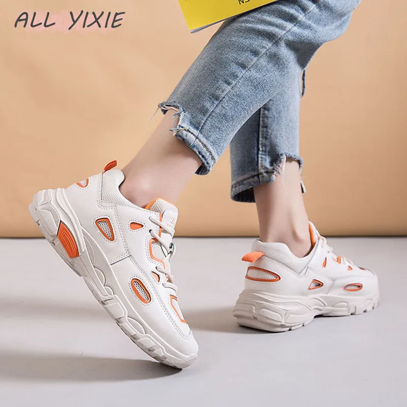 Все YIXIE 2019 новые модные весенне-летние сетчатые черные дышащие женские кроссовки