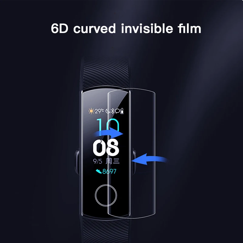 Защитная пленка из ТПУ для Huawei Honor Band 5 4 Противоударная Ультрапрозрачная защитная