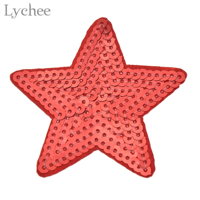 Lychee Life 10 шт. нашивки с блестками в виде звезд патчи для вышивки утюгом одежды