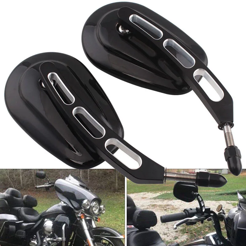 8 мм Универсальные мотоциклетные боковые зеркала заднего вида для Harley Davidson Dyna Softail Sportster Touring XL 1200 883