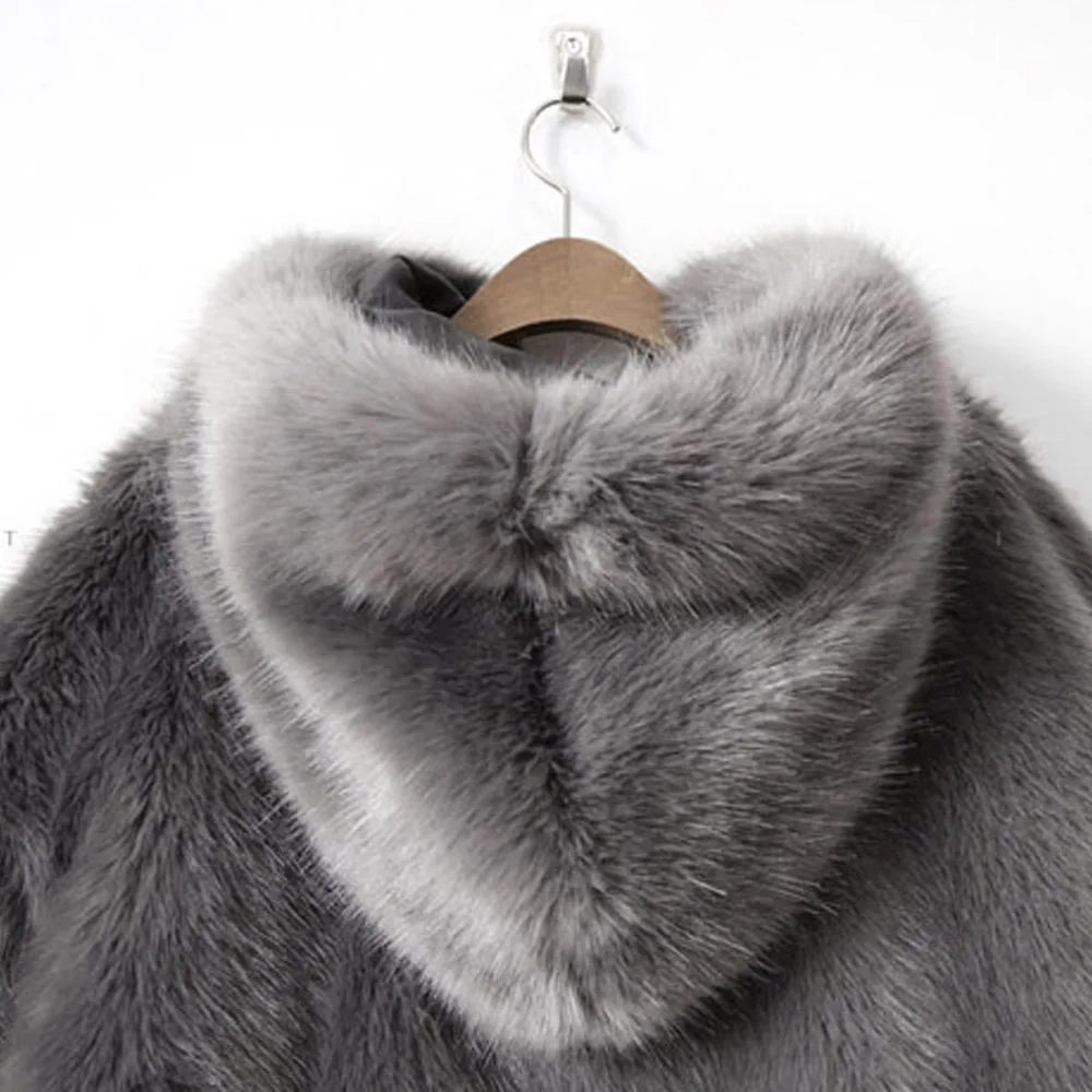 Куртка женская зимняя из искусственного лисьего меха с капюшоном 2 цвета|coat