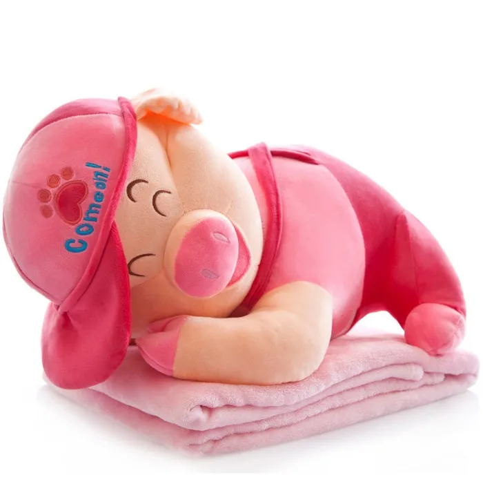 Piggy Pink Одеяло 100x160 см с мультяшными животными, фланелевое одеяло с подушкой, покрывало на диван, кровать для путешествий, Флисовое одеяло Manta - Цвет: Piggy Pink