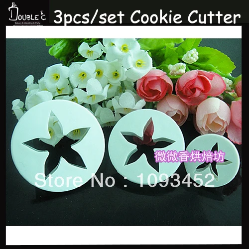 Цветок 3 шт помадка Sugarcraft плунжерный резак штамп глиняные Глины Торт Украшение