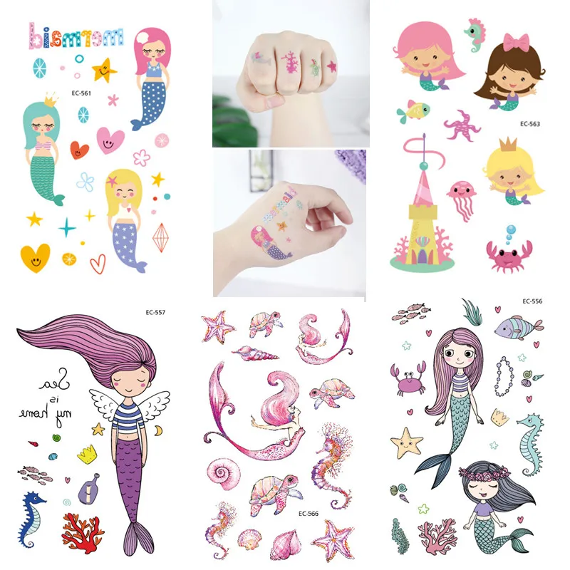 10 шт. декоративные тату-наклейки Русалка Вечерние | Дом и сад