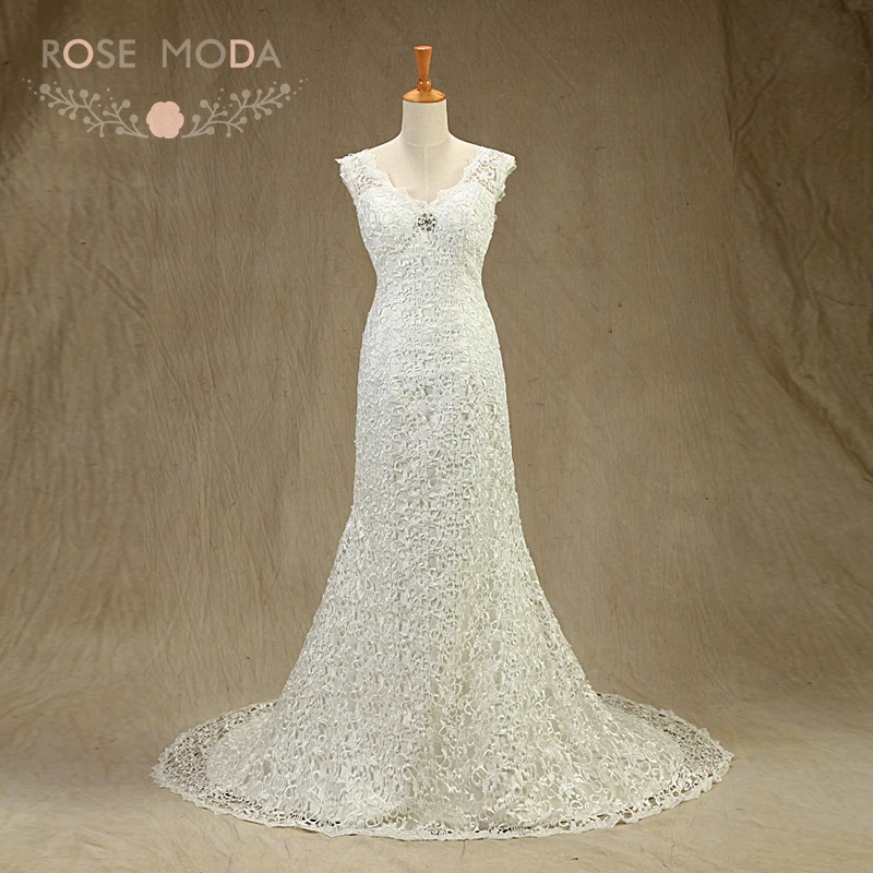 Кружевное свадебное платье с V образным вырезом и кристаллами|real photo|wedding dress