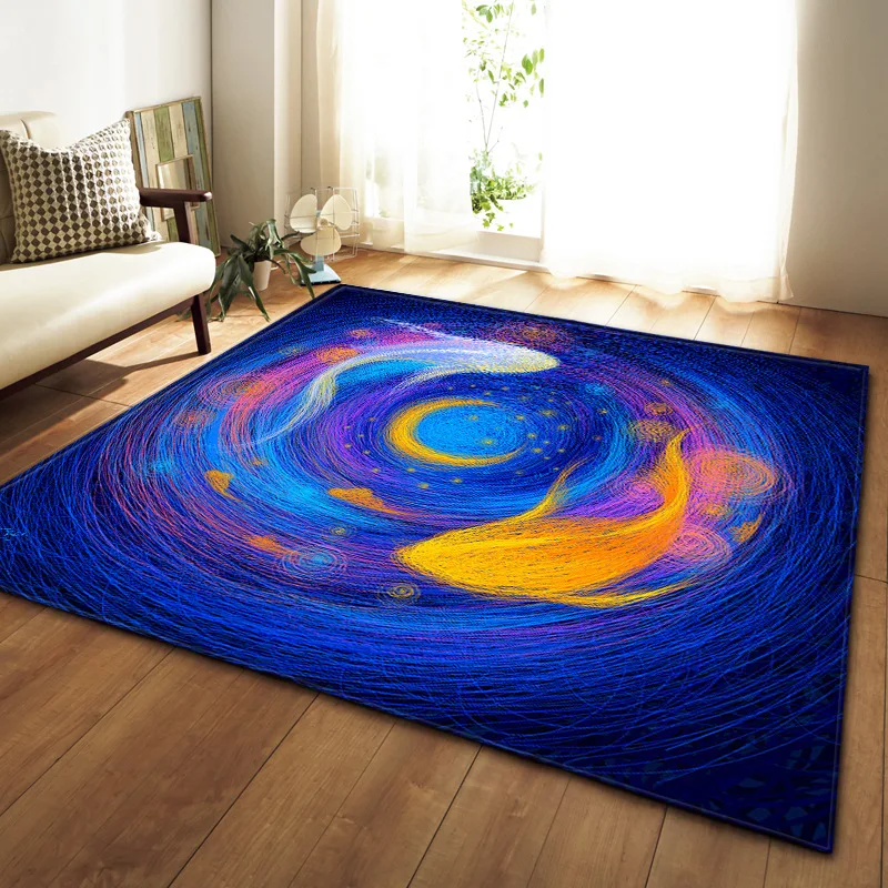 3D Animal Blue Printing Leopard Flamingo Fish Carpet And Rugs For The Living Room Children's Rug Burrito Blanket Large Yoga Mat | Дом и